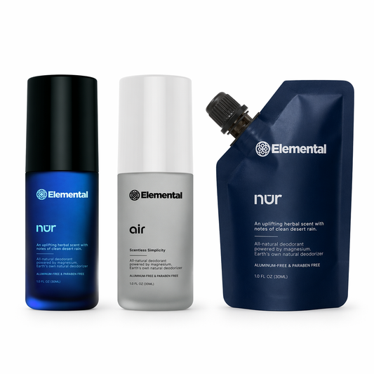 Elemental gift pack — NUR and Air roll-on deodorants with a NUR refill pouch