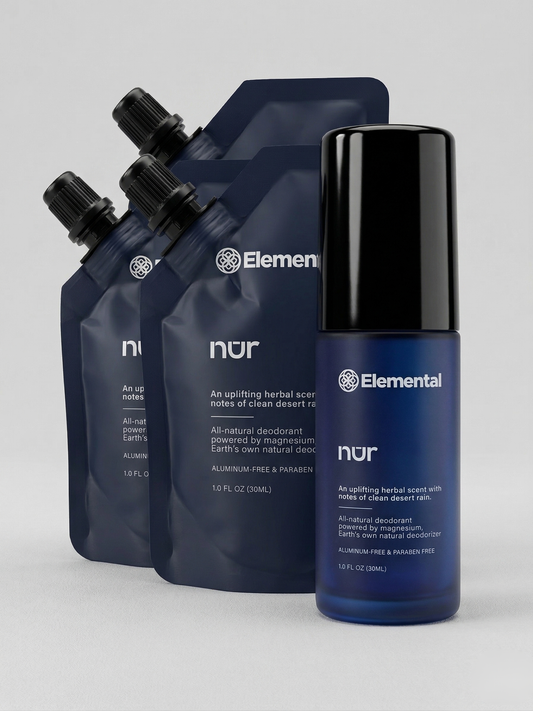Elemental NUR power pack — roll-on bottle with three refill pouches