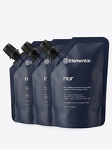Three Elemental NUR natural deodorant refill pouches, refill 3-pack